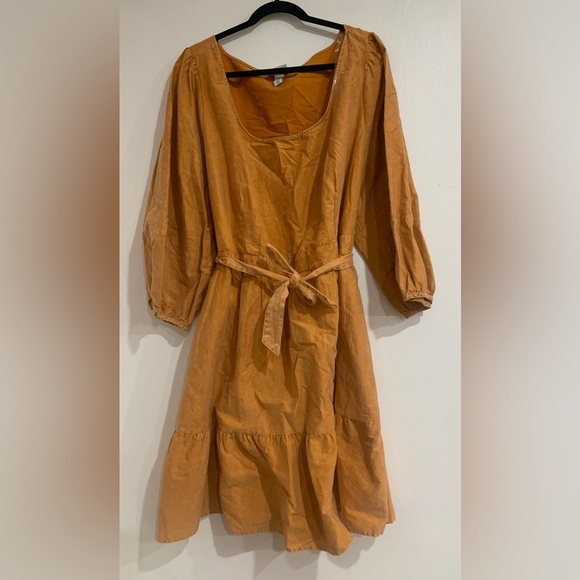 Ava & Viv Copper Balloon Sleeve Tiered Dress Women's size 3X Back Tied Waist - Picture 3 of 8